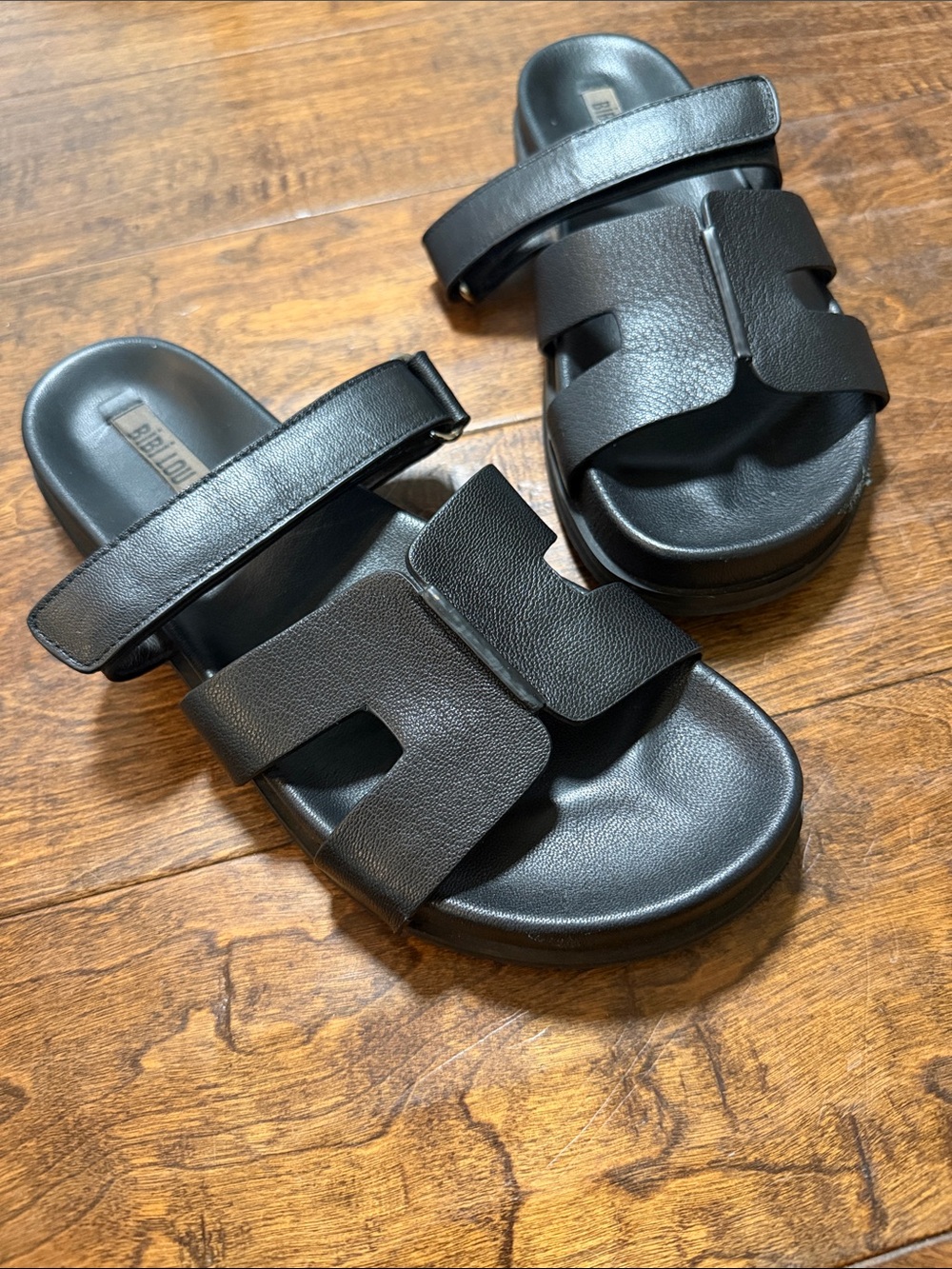 Bibi Lou Black Mindy Flatform Sandals, size 40/9-9.5